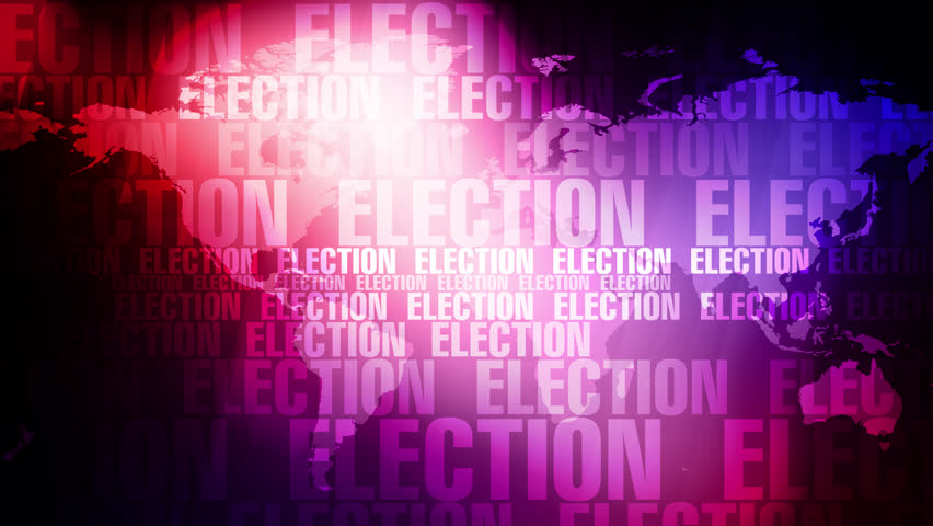 Election background creative world map layout with political symbols and election text for presidential election news and results Royalty-Free Stock Footage #3451065971