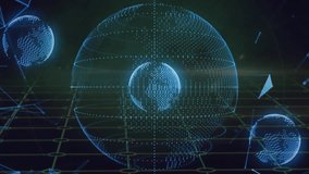 Animation of countdown on circular scanner over globes and network on black background. Processing, data, network, connection and global communication, digitally generated video. - Powered by Shutterstock - Get 15% off with code: PIKWIZARD15