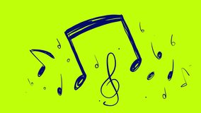 Animation of sound fading with Musical notes and treble clef on green screen. Stock video with rhythm and melody in sketch style. Music animation in 4K with alpha channel. - Powered by Shutterstock - Get 15% off with code: PIKWIZARD15