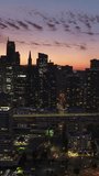 Vertical Video of San Francisco, Aerial View Shot, Sunset