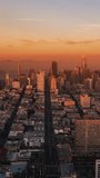 Vertical Video of San Francisco, Aerial View Shot, Sunset