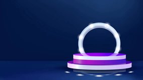 Mega Sales Podium, Stand out from the crowd with a vibrant podium animation featuring flashing lights and discount word balloons, ideal for highlighting special promotions - Powered by Shutterstock - Get 15% off with code: PIKWIZARD15