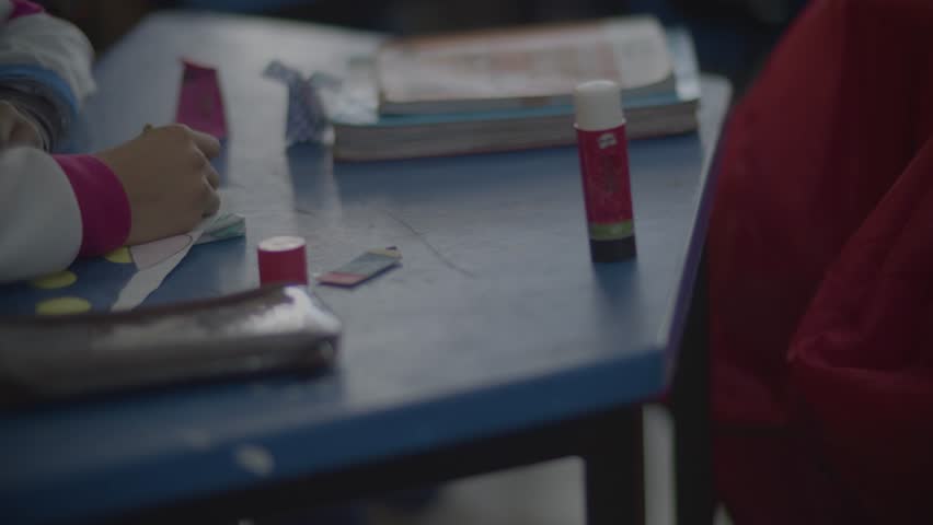 school table in Mexican school
