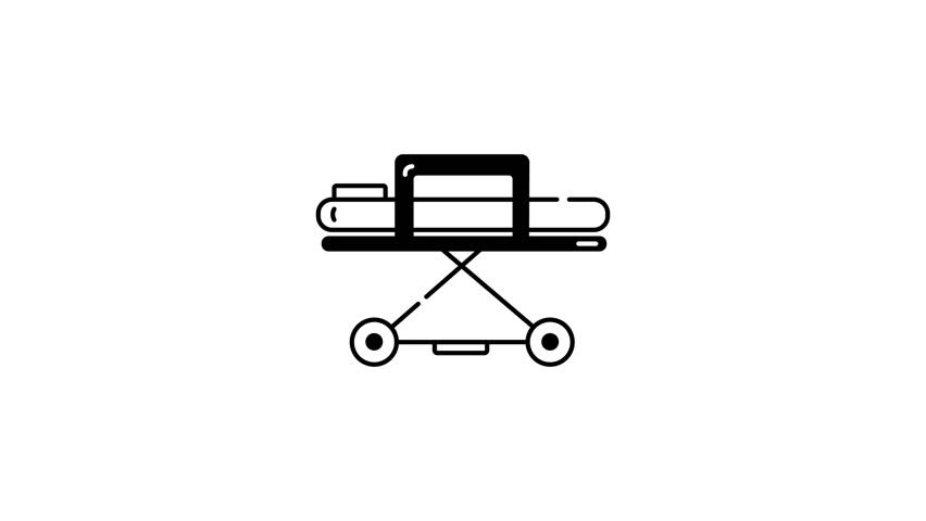 Check out this animated linear icon of a stretcher  Royalty-Free Stock Footage #3451423457