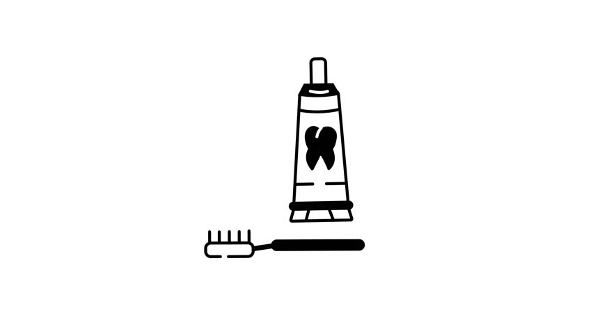 Check out this animated linear icon of toothbrush 