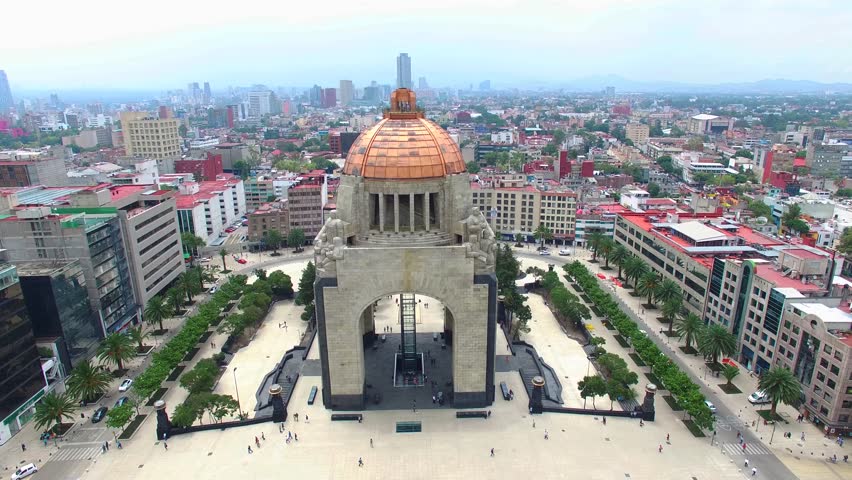 Aerial Drone flying over Monumento a la Revolución Mexico Royalty-Free Stock Footage #34515760