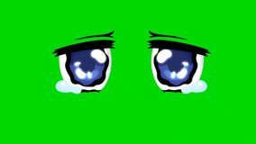 cartoon Eyes green screen animated video, The video element of on a green screen background, Ultra High Definition, 4k video, on a green screen background
