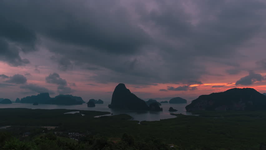 Time lapse, The most beautiful Samednangshe View Point in Phangnga city Phangnga,Thailand. Royalty-Free Stock Footage #3451991647