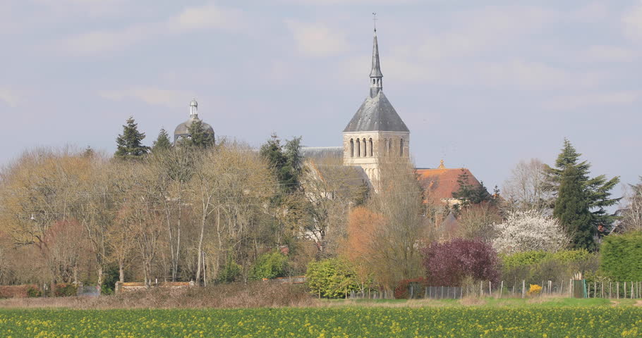 The abbaye de Saint Benoit sur Loire or Fleury Abbey in the Loire Valley of France.