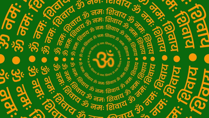 OM Namah Shivay mantra green screen. Hindu God Shiva mantra rotating Royalty-Free Stock Footage #3452031275