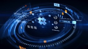 Advanced AI Technology Interface with Data Analytics Visualization, Perfect for illustrating articles, presentations, and discussions on AI advancements and digital transformation. - Powered by Shutterstock - Get 15% off with code: PIKWIZARD15