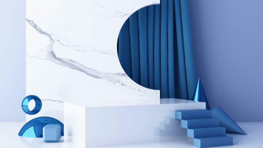 Elegant Podium Display, Illuminated Stage with Copy Space Mockup, Witness an elegant podium display set on an illuminated stage with ample copy space mockup, designed to showcase promotional product