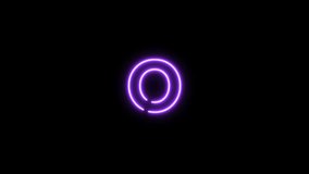 Alphabet O letter neon motion graphic with alpha channel. Purple neon light letters turn on and turn off isolated character animated on transparent background. - Powered by Shutterstock - Get 15% off with code: PIKWIZARD15