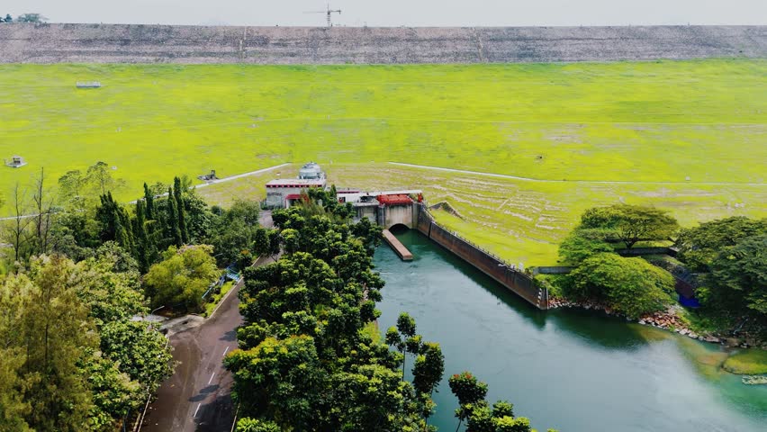 Jatiluhur reservoir dam discharge river