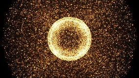 Beautiful luxury Gold light sparkling particles explosion. circle wave with glittering light rays for award event. Digital Art. Computer animation. Modern background. motion design. Loopable. LED. 4K - Powered by Shutterstock - Get 15% off with code: PIKWIZARD15