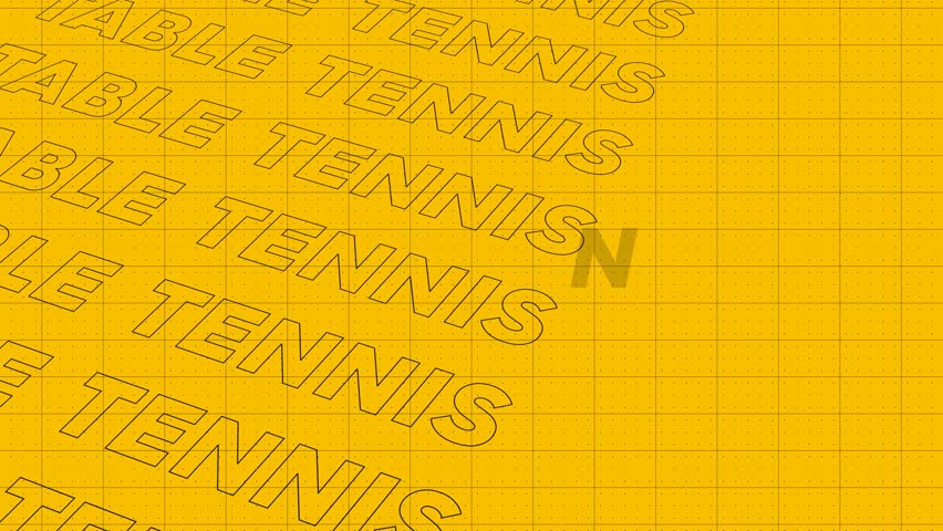  Table Tennis Excitement, Yellow Orange Promo Animation Loop , Get ready for table tennis excitement with a yellow-orange promo animation loop, presenting dynamic title page and rows intro designs Royalty-Free Stock Footage #3452517365