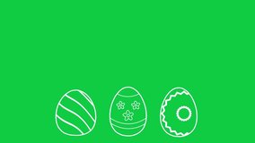 Three white decorated easter eggs jumping on green screen animation. Easter is loading concept. - Powered by Shutterstock - Get 15% off with code: PIKWIZARD15