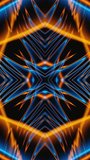 Vertical videos blue and orange neon energy waves vj loop animation