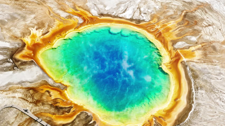 Zoom out collage Yellowstone National park USA. Grand Canyon, Olympic, Arcadia, Denali, Monument Valley, Yosemite, Death Valley, Bryce, Grand Teton, Sequoia Zion, Hawaii volcano National parks America Royalty-Free Stock Footage #3452561193