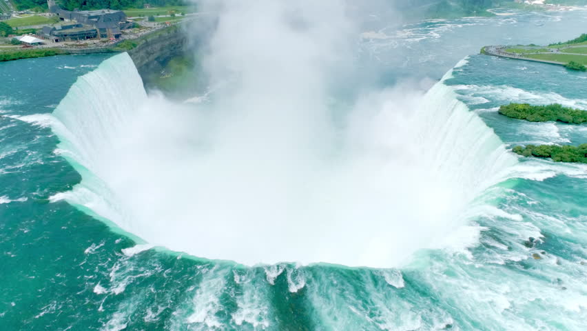 Zoom out collage Niagara New York State park USA. Yosemite, Death Valley, Bryce Grand Canyon, Olympic, Arcadia, Yellowstone, Denali, Monument Valley, Grand Teton, Sequoia, Zion, Hawaii volcano park 4K Royalty-Free Stock Footage #3452565905