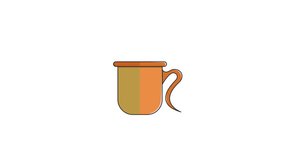 vector vintage cup animation design. Simple and seamless looping cup illustration motion graphic