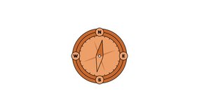 Outdoor compass for exploring nature. camping compass video animation