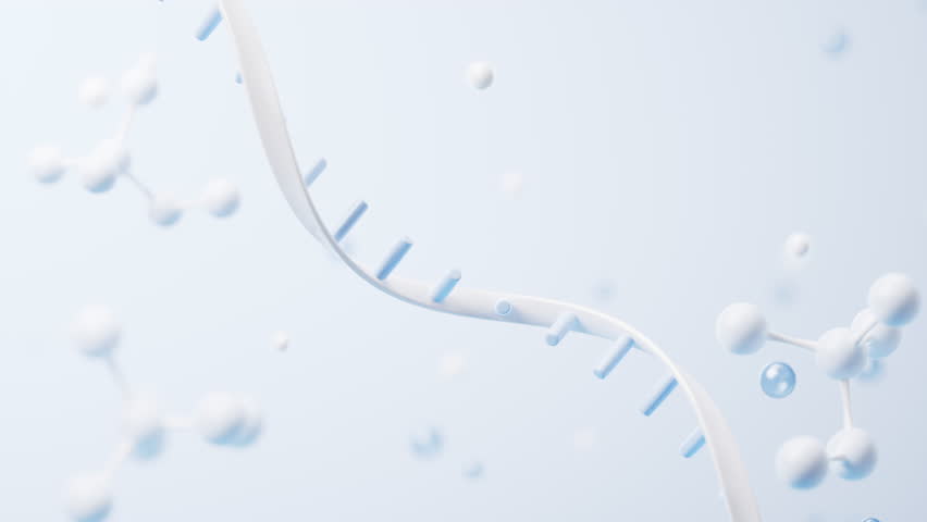 RNA with biological concept, 3d rendering. Motion graphic.