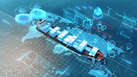 AI technology Cargo Container Ship with circular economy icon. Sustainable strategy approach to eliminate waste and pollution growth of transportation logistics and environment. Environmentally  - Powered by Shutterstock - Get 15% off with code: PIKWIZARD15