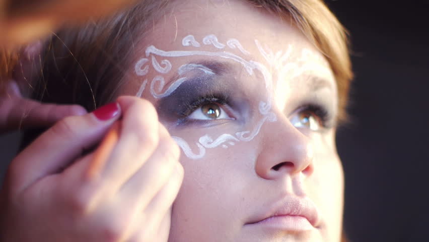 close up view of applying make up