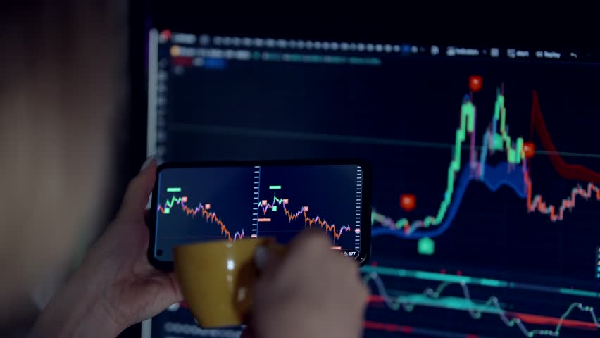 Analyze Growth Stocks Fund Crypto Coin Trend. Cryptocurrency Trading Chart On Mobile Phone. Bitcoin Price Chart Digital Exchange. BTC ETH Trading Online Graph. Forex Crypto Currency Financial Trader Royalty-Free Stock Footage #3452899889