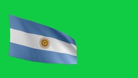Flag of ARGENTINA. Flag of ARGENTINA Waving in the wind, Green screen, High quality HD resolution, Slow Motion, Realistic Animation, footage, project, video, mp4