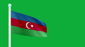 Flag of AZERBAIJAN. Flag of AZERBAIJAN Waving in the wind, Green screen, High quality HD resolution, Slow Motion, Realistic Animation, footage, project, video, mp4