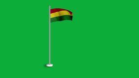 Flag of BOLIVIA. Flag of BOLIVIA Waving in the wind, Green screen, High quality HD resolution, Slow Motion, Realistic Animation, footage, project, video, mp4