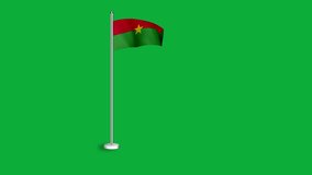 Flag of BURKINA-FASSO. Flag of BURKINA-FASSO Waving in the wind, Green screen, High quality HD resolution, Slow Motion, Realistic Animation, footage, project, video, mp4