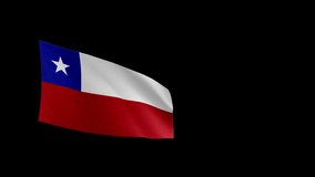 Flag of CHILE. Flag of CHILE Waving in the wind, Green screen, High quality HD resolution, Slow Motion, Realistic Animation, footage, project, video, mp4
