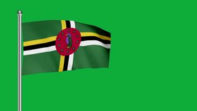 Flag of DOMINICA. Flag of DOMINICA Waving in the wind, Green screen, High quality HD resolution, Slow Motion, Realistic Animation, footage, project, video, mp4