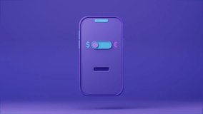 Money exchange on smartphone. 3D golden coins moving through mobile phone, changing from us dollar to euro. Exchange currency wirelessly. Mobile wallet, banking.  3D concept seamless loop animation - Powered by Shutterstock - Get 15% off with code: PIKWIZARD15