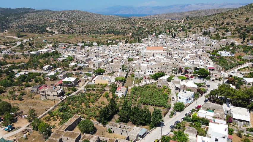 Watching lovely village Mesta in Chios-Greece from birds eye view...