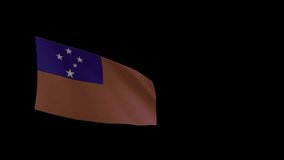 Flag of SAMOA. Flag of SAMOA Waving in the wind, Green screen, High quality HD resolution, Slow Motion, Realistic Animation, footage, project, video, mp4