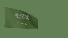 Flag of SAUDI ARABIA. Flag of SAUDI ARABIA Waving in the wind, Green screen, High quality HD resolution, Slow Motion, Realistic Animation, footage, project, video, mp4
