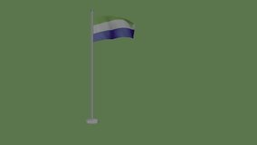 Flag of SIERRA LEONE. Flag of SIERRA LEONE Waving in the wind, Green screen, High quality HD resolution, Slow Motion, Realistic Animation, footage, project, video, mp4