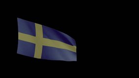 Flag of SWEDEN. Flag of SWEDEN Waving in the wind, Green screen, High quality HD resolution, Slow Motion, Realistic Animation, footage, project, video, mp4