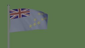 Flag of TUVALU. Flag of TUVALU Waving in the wind, Green screen, High quality HD resolution, Slow Motion, Realistic Animation, footage, project, video, mp4