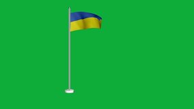 Flag of UKRAINE. Flag of UKRAINE Waving in the wind, Green screen, High quality HD resolution, Slow Motion, Realistic Animation, footage, project, video, mp4
