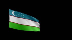 Flag of UZBEKISTAN. Flag of UZBEKISTAN Waving in the wind, Green screen, High quality HD resolution, Slow Motion, Realistic Animation, footage, project, video, mp4