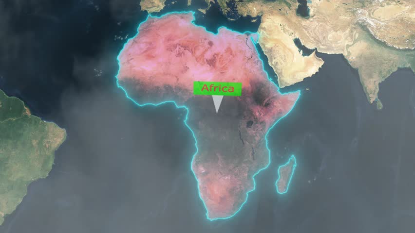 Africa Map - Clouds Effect.