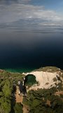 Aerial video of seals cave in Loutraki Greece
