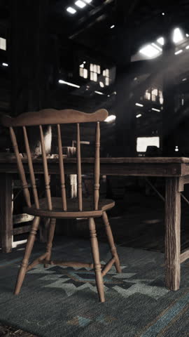 Ancient house interior in dark light