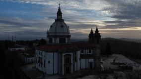 Aerial view over the sanctuary of Our Lady of Sameiro in Braga, north of Portugal.