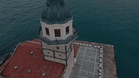 Aerial video of Maiden Tower (Kız Kulesi)